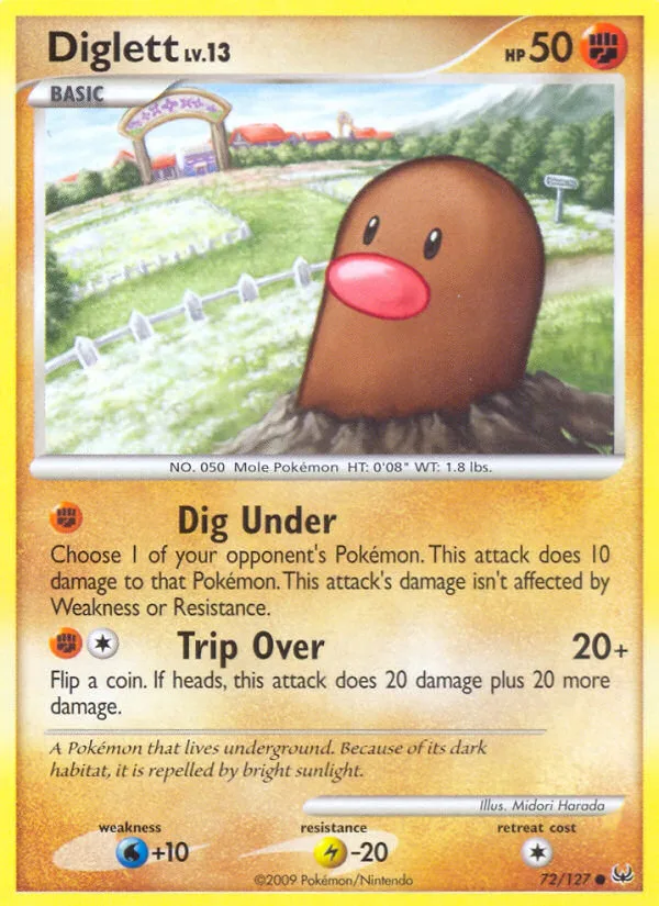 Diglett #72 Platinum Pokemon card