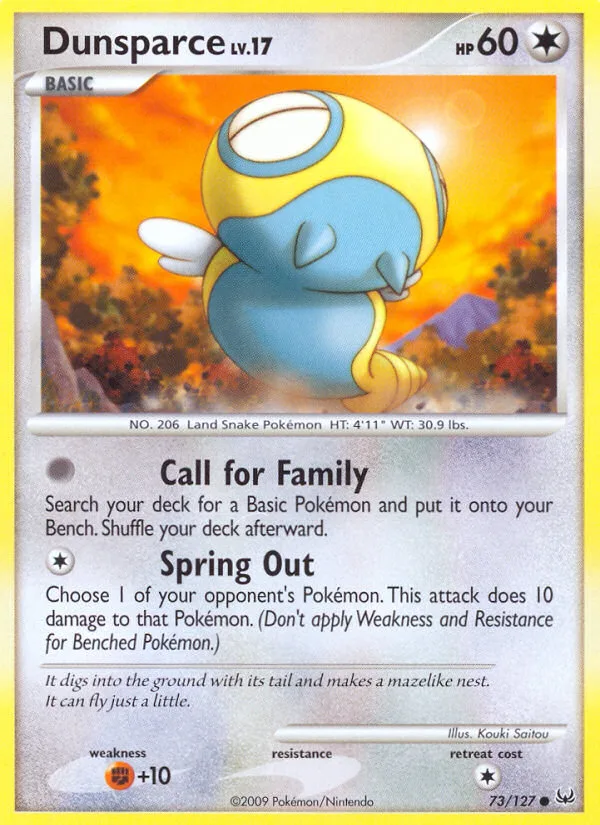Dunsparce #73 Platinum Pokemon card