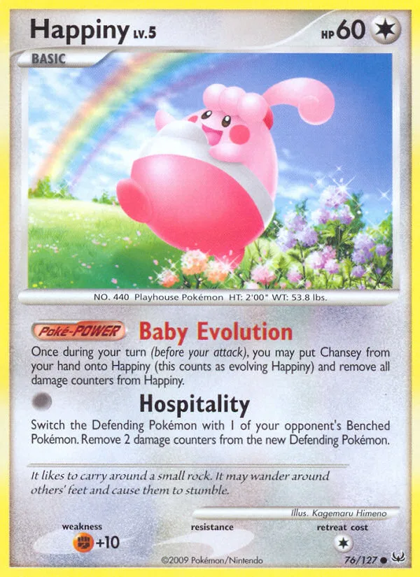 Happiny #76 Platinum Pokemon card
