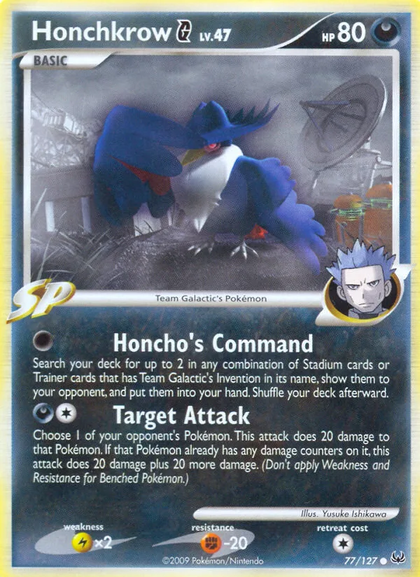 Honchkrow G #77 Platinum Pokemon card