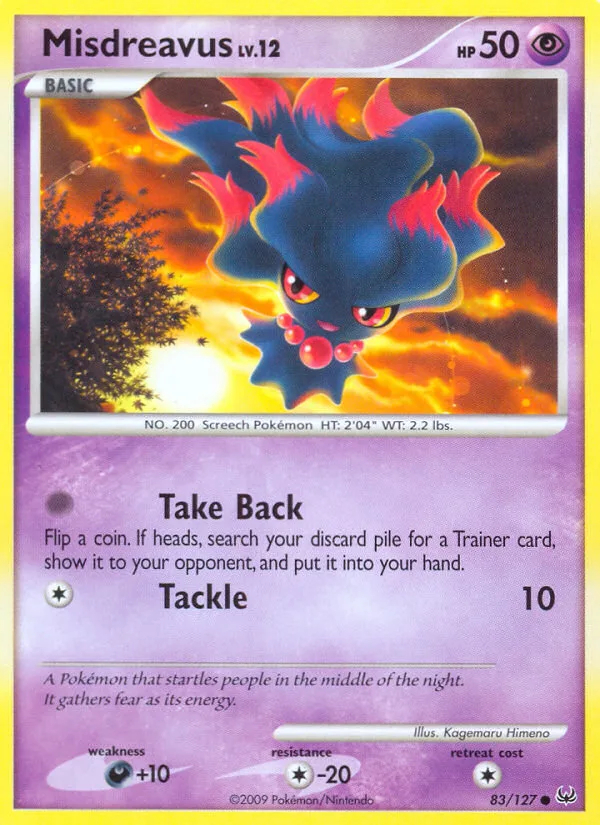 Misdreavus #83 Platinum Pokemon card
