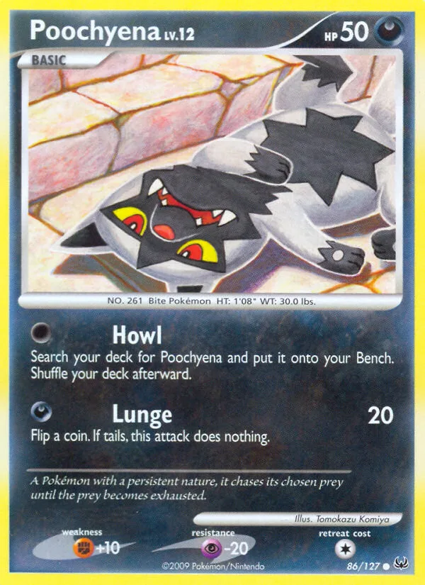 Poochyena #86 Platinum Pokemon card