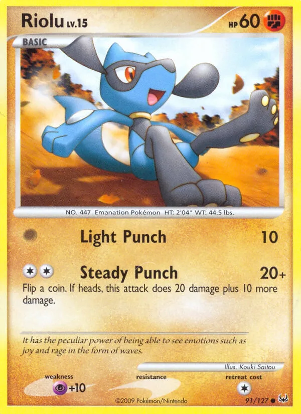 Riolu #91 Platinum Pokemon card