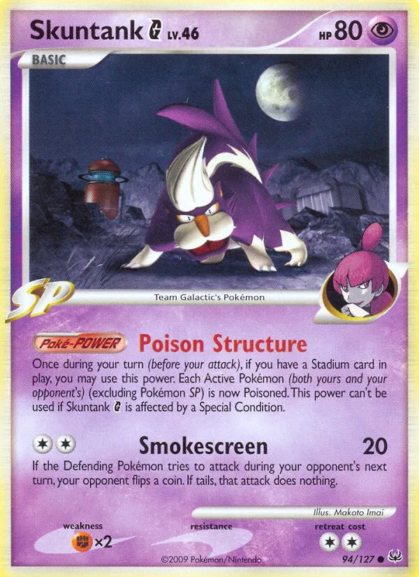 Skuntank G #94 Platinum Pokemon card