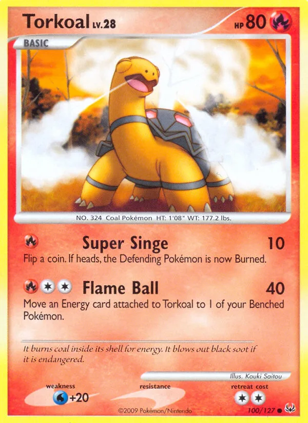 Torkoal #100 Platinum Pokemon card