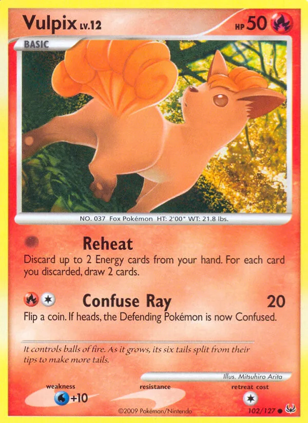 Vulpix #102 Platinum Pokemon card