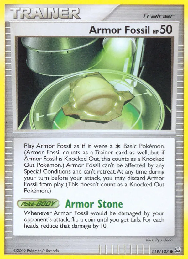 Armor Fossil #119 Platinum Pokemon card