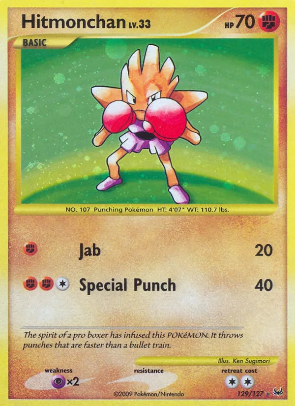 Hitmonchan #129 Platinum Pokemon card