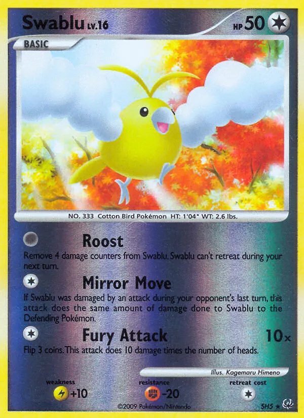 Swablu #SH5 Platinum Pokemon card