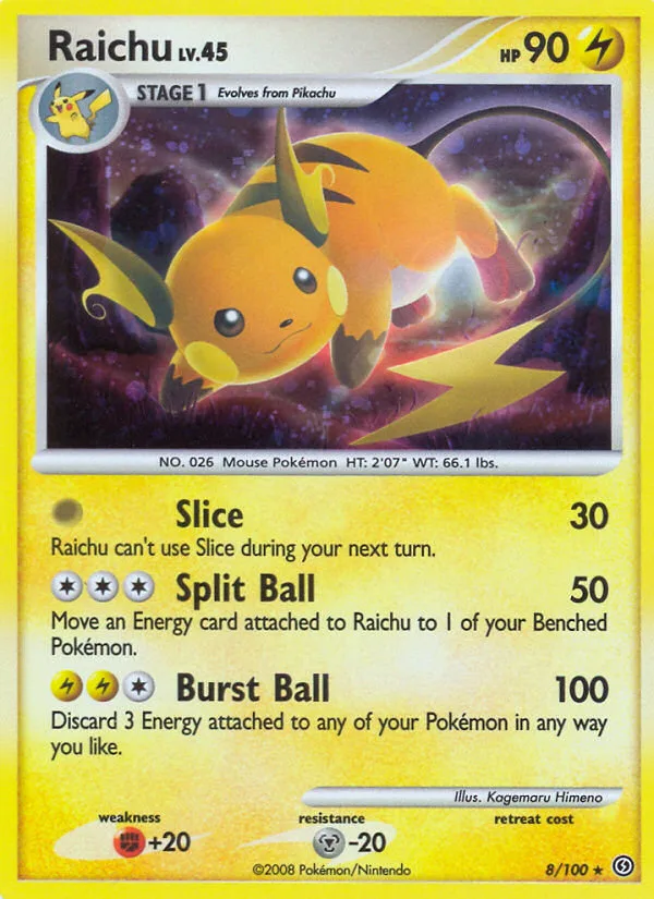 Raichu #8 Stormfront Pokemon card