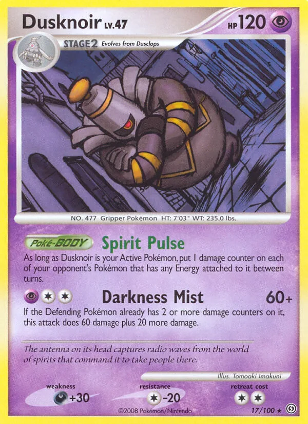 Dusknoir #17 Stormfront Pokemon card