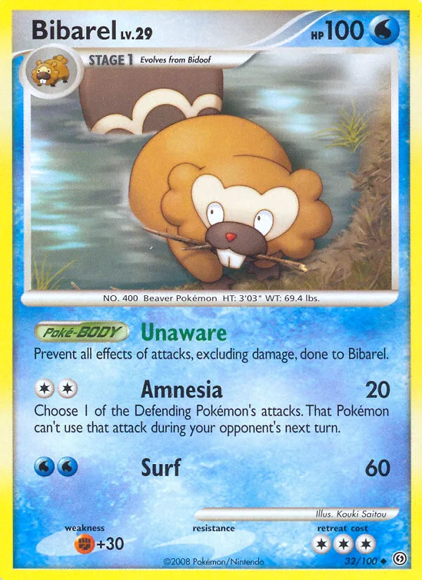 Bibarel #32 Stormfront Pokemon card