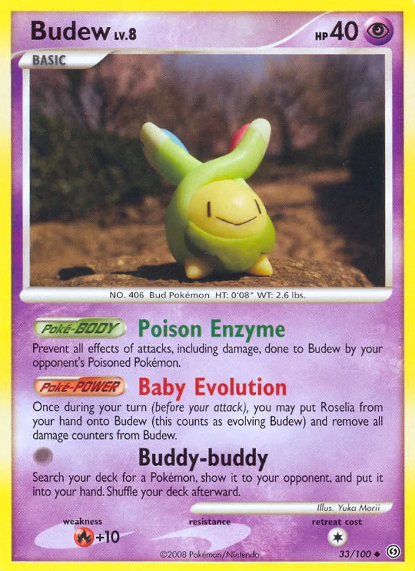 Budew #33 Stormfront Pokemon card