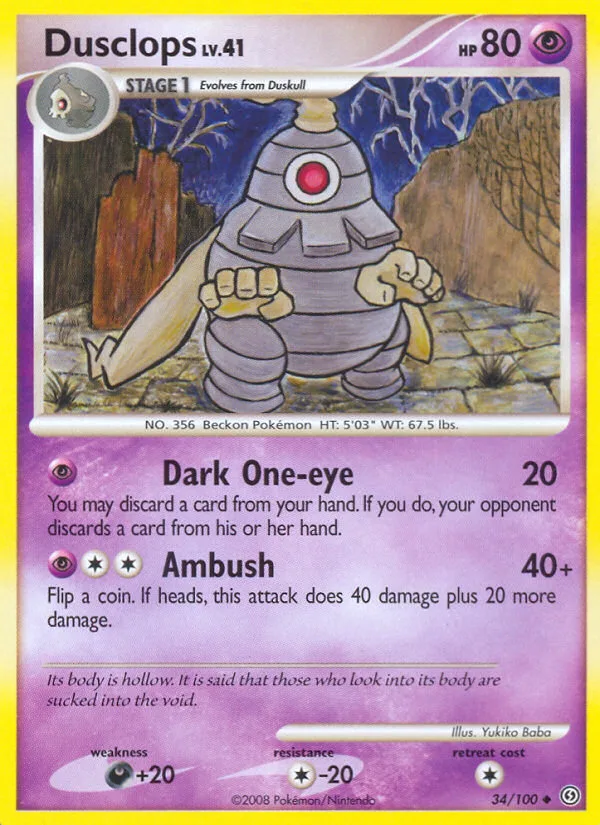 Dusclops #34 Stormfront Pokemon card
