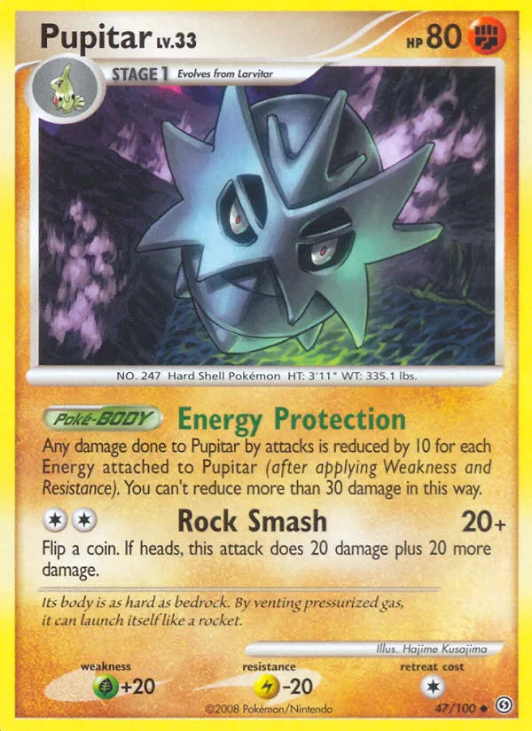 Pupitar #47 Stormfront Pokemon card