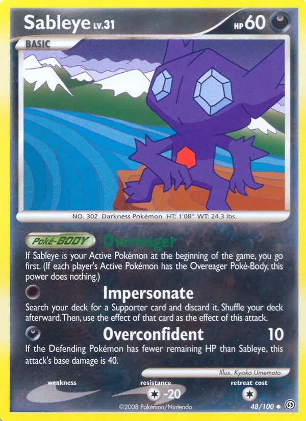 Sableye #48 Stormfront Pokemon card