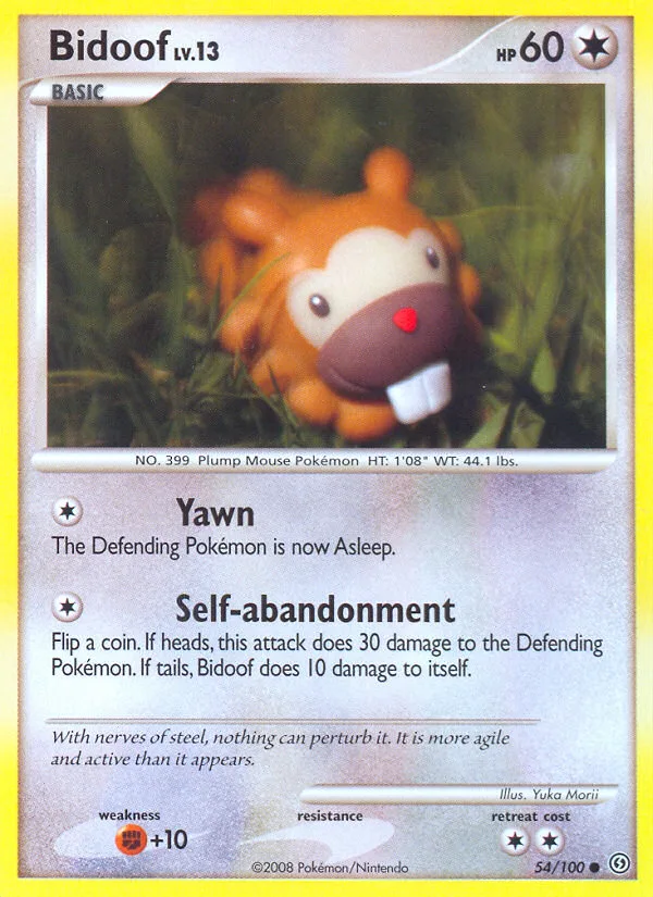 Bidoof #54 Stormfront Pokemon card