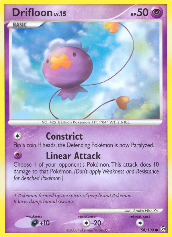 Drifloon #58 Stormfront Pokemon card