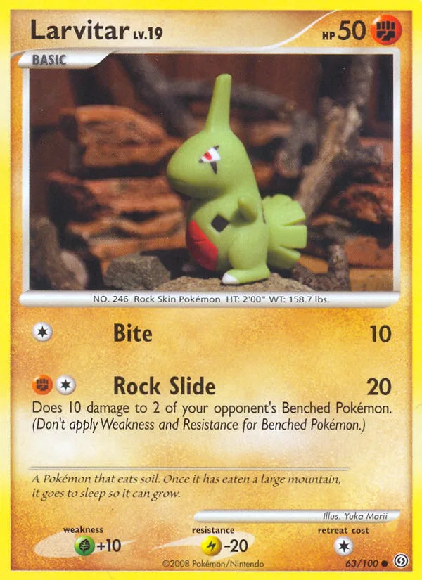 Larvitar #63 Stormfront Pokemon card