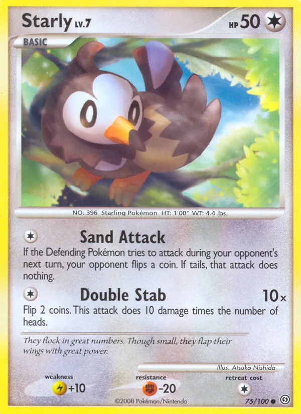 Starly #75 Stormfront Pokemon card