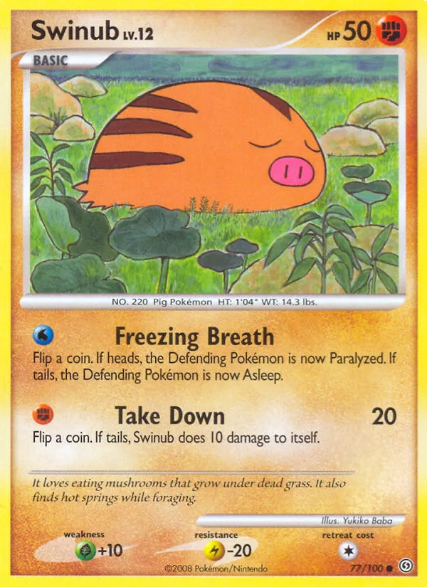 Swinub #77 Stormfront Pokemon card