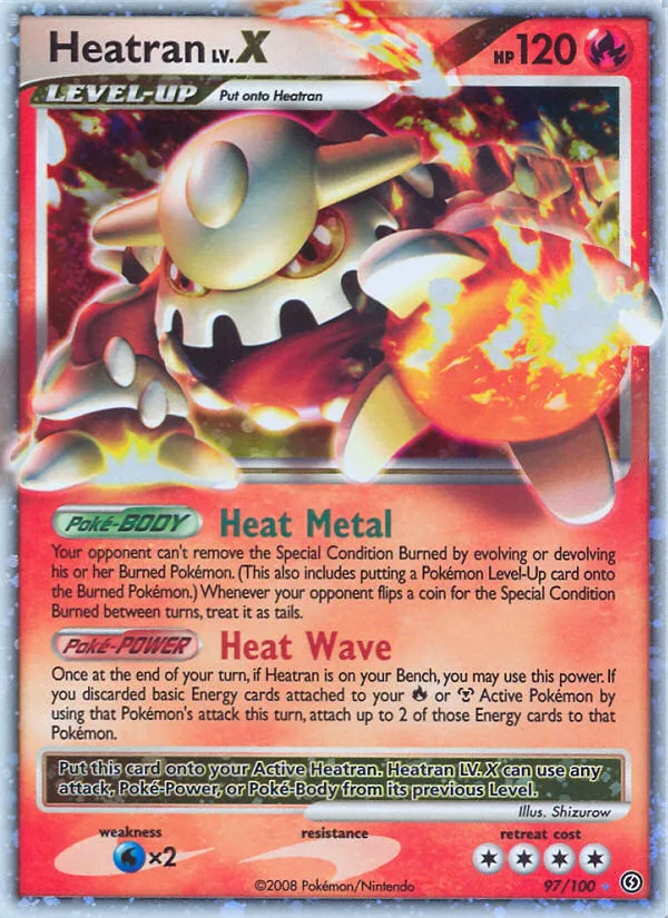 Heatran LV.X #97 Stormfront Pokemon card