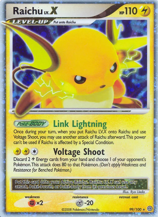 Raichu LV.X #99 Stormfront Pokemon card