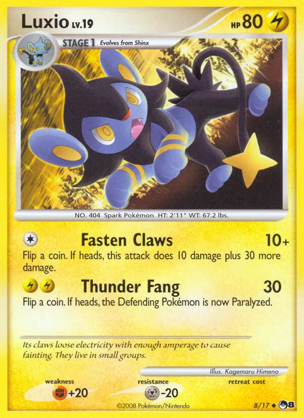 Luxio #8 POP Series 8 Pokemon card