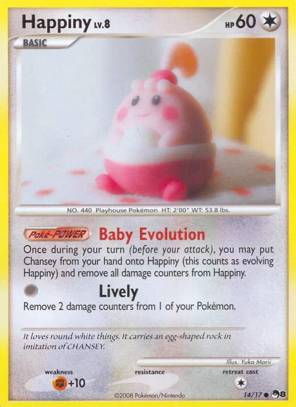 Happiny #14 POP Series 8 Pokemon card