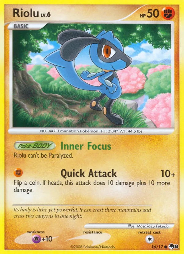 Riolu #16 POP Series 8 Pokemon card