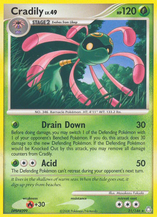Cradily #21 Legends Awakened Pokemon card