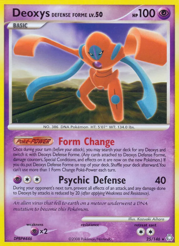 Deoxys Defense Forme #25 Legends Awakened Pokemon card