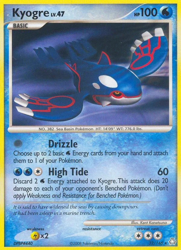 Kyogre #32 Legends Awakened Pokemon card
