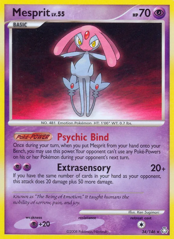 Mesprit #34 Legends Awakened Pokemon card
