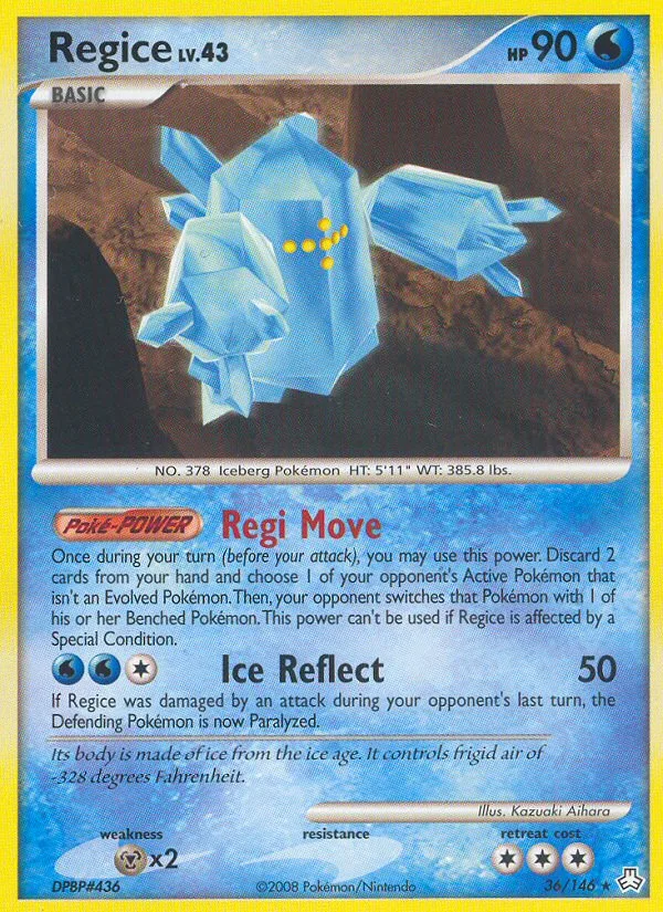 Regice #36 Legends Awakened Pokemon card