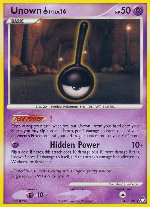 Unown [!] #42 Legends Awakened Pokemon card
