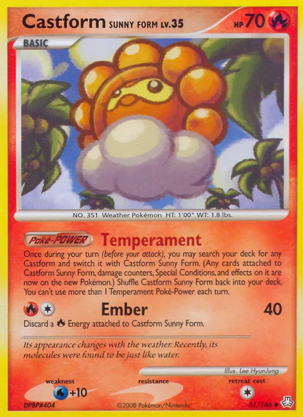 Castform Sunny Form #51 Legends Awakened Pokemon card