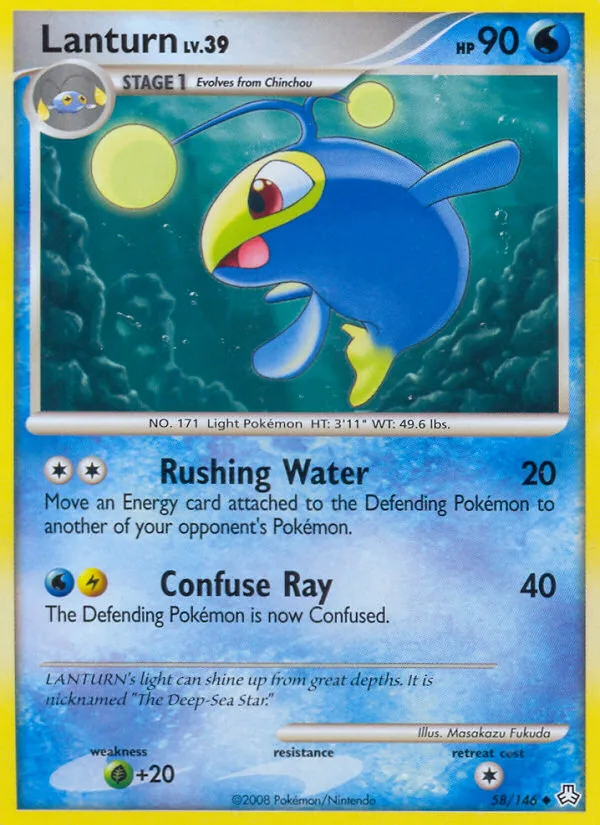 Lanturn #58 Legends Awakened Pokemon card
