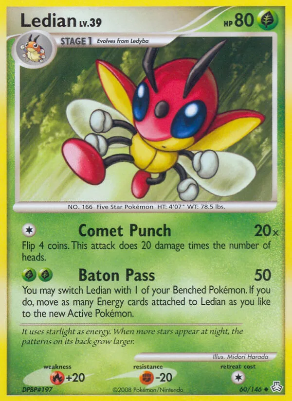 Ledian #60 Legends Awakened Pokemon card