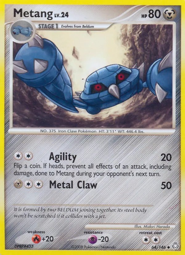Metang #64 Legends Awakened Pokemon card