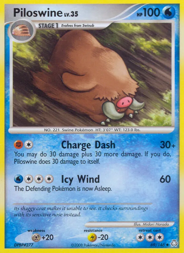 Piloswine #69 Legends Awakened Pokemon card