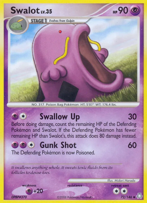 Swalot #72 Legends Awakened Pokemon card