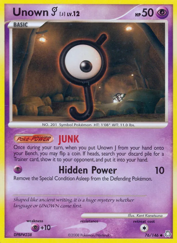 Unown [J] #76 Legends Awakened Pokemon card