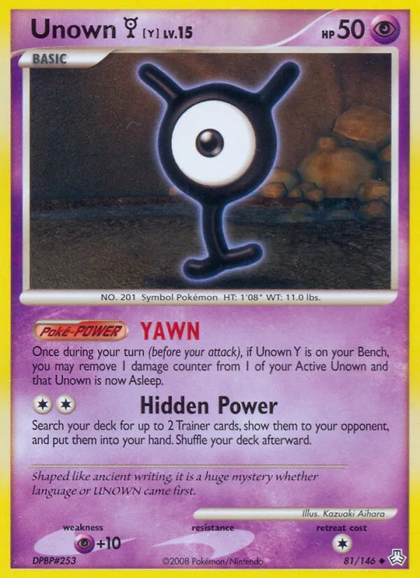 Unown [Y] #81 Legends Awakened Pokemon card