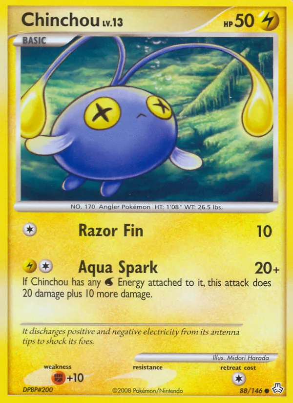 Chinchou #88 Legends Awakened Pokemon card