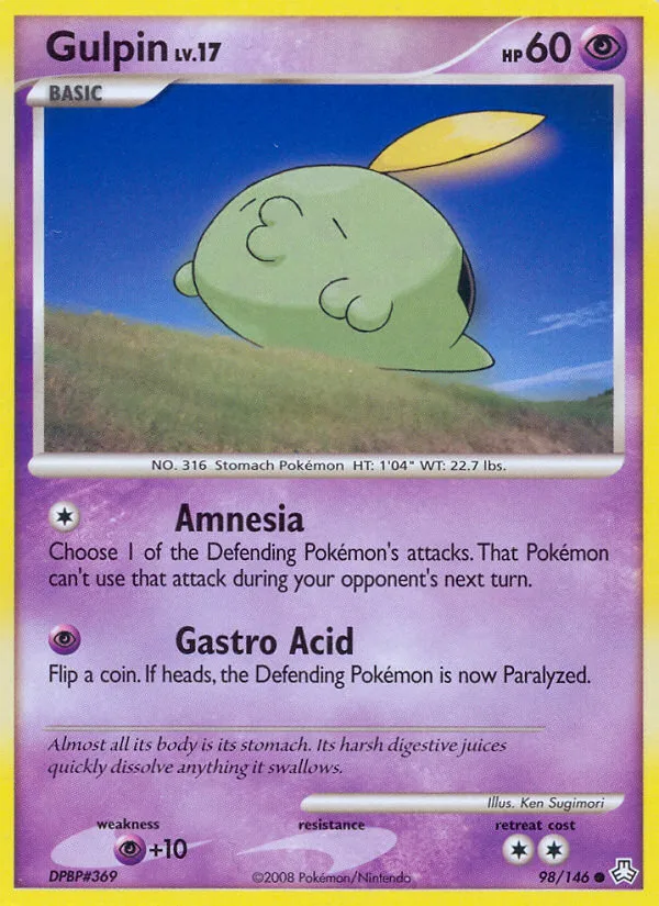 Gulpin #98 Legends Awakened Pokemon card
