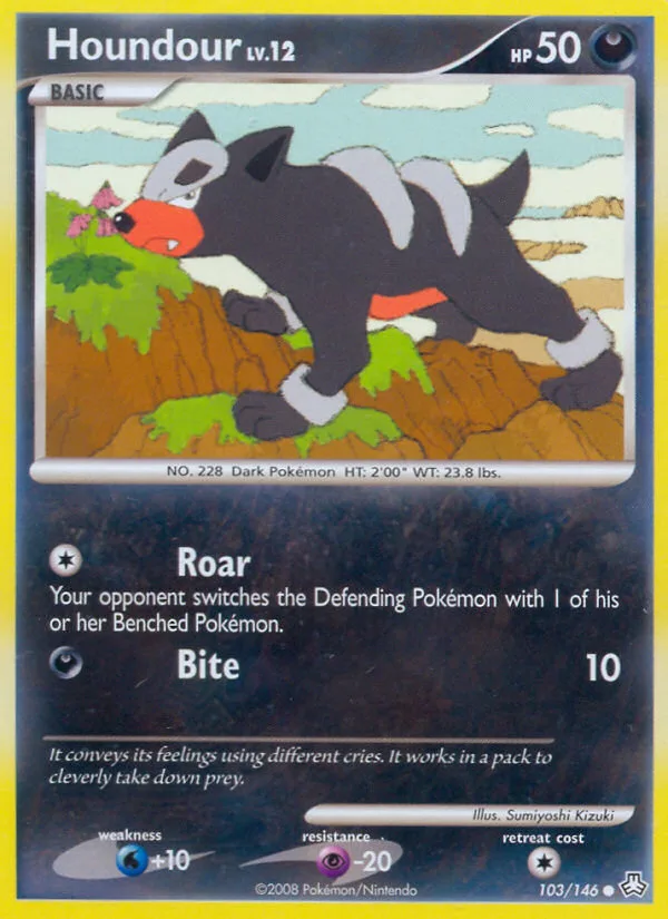 Houndour #103 Legends Awakened Pokemon card