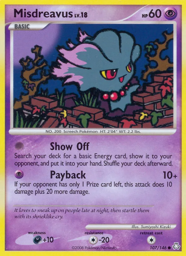 Misdreavus #107 Legends Awakened Pokemon card