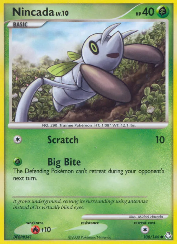 Nincada #108 Legends Awakened Pokemon card