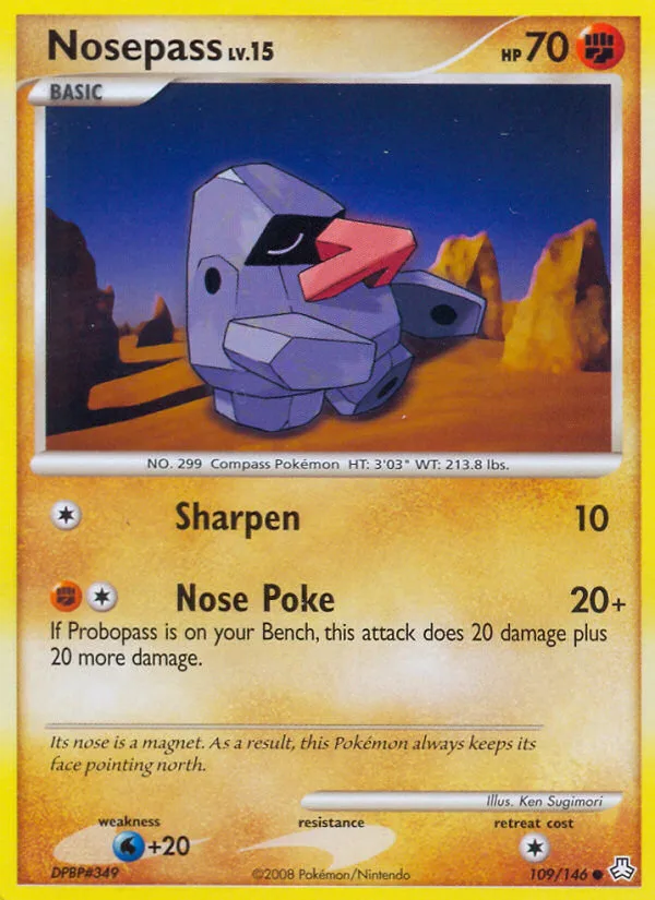 Nosepass #109 Legends Awakened Pokemon card